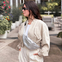 The Crescent Bag - Silver *Gunmetal hardware