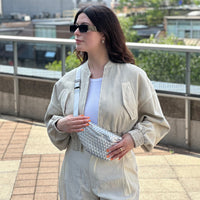 The Crescent Bag - Silver *Gunmetal hardware