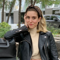 Gold Stud & Black Velvet Headband