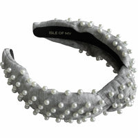 Ivory Pearl & Heather Grey Headband