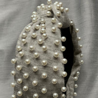 Ivory Pearl & Heather Grey Headband