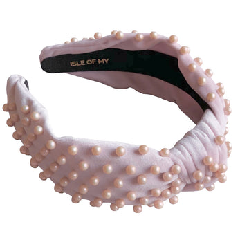 Blush Pearl Velvet Headband