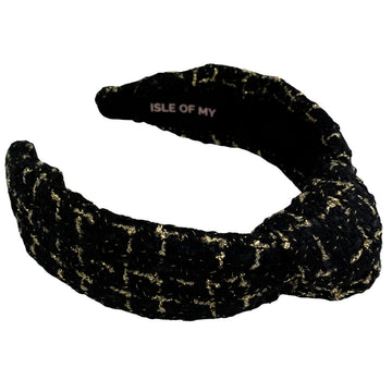 Black & Gold Tweed Headband