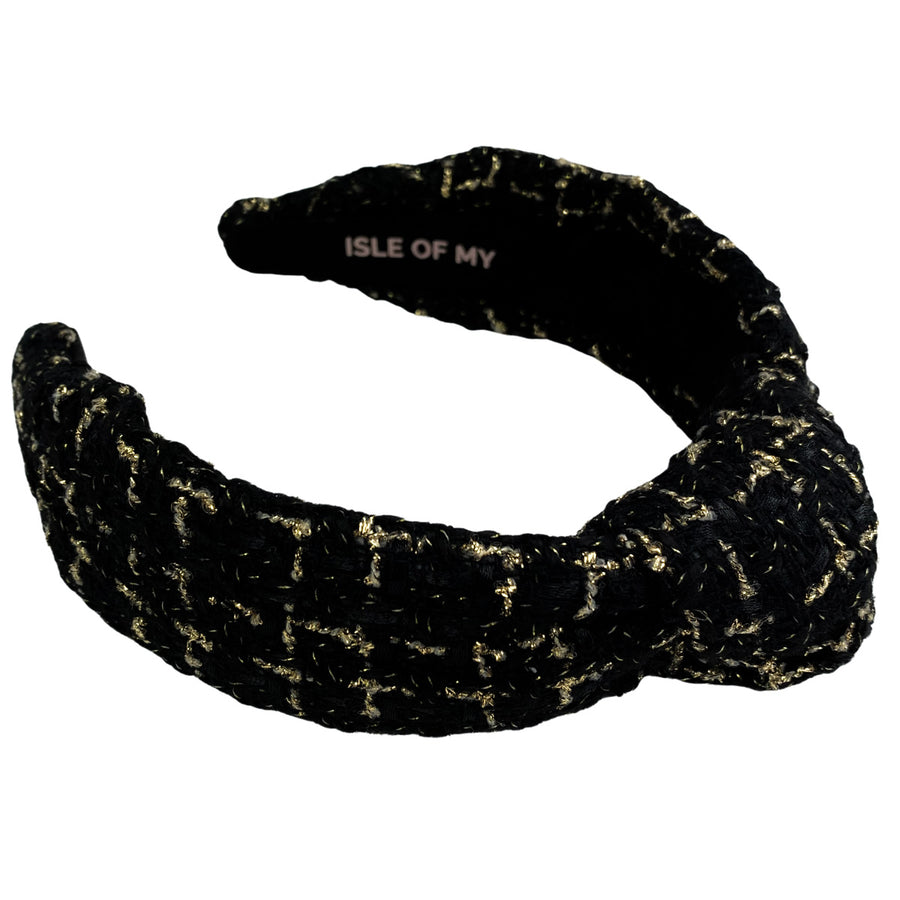Black & Gold Tweed Headband