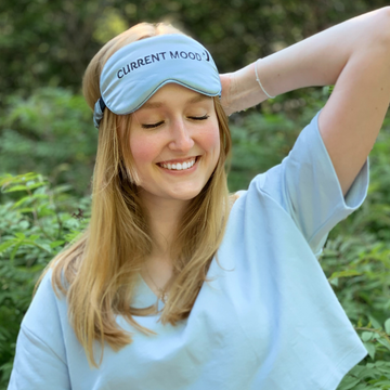 Light Blue Silk Sleep Mask (adjustable)