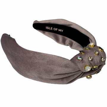 Smoky Amethyst Velvet & Gems Headband