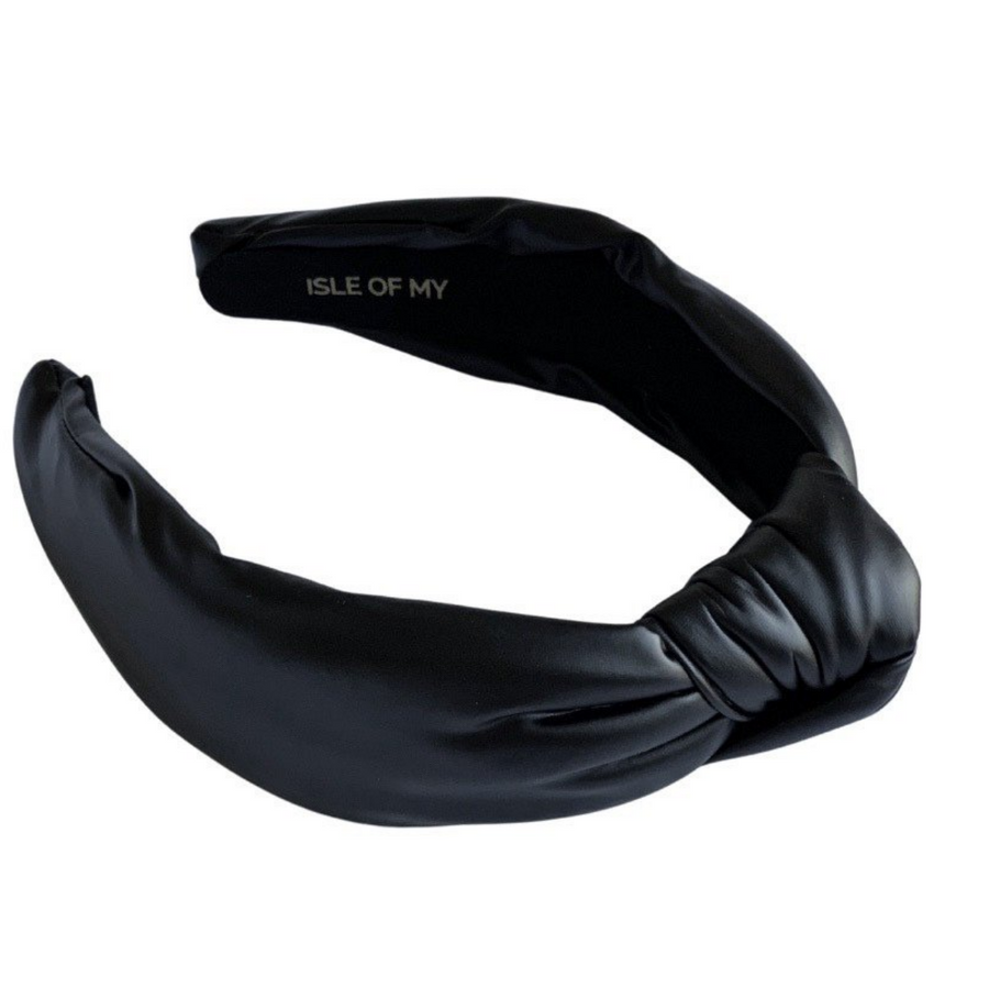 Black Vegan Leather Headband