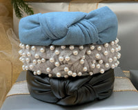 Ivory Pearl & Heather Grey Headband